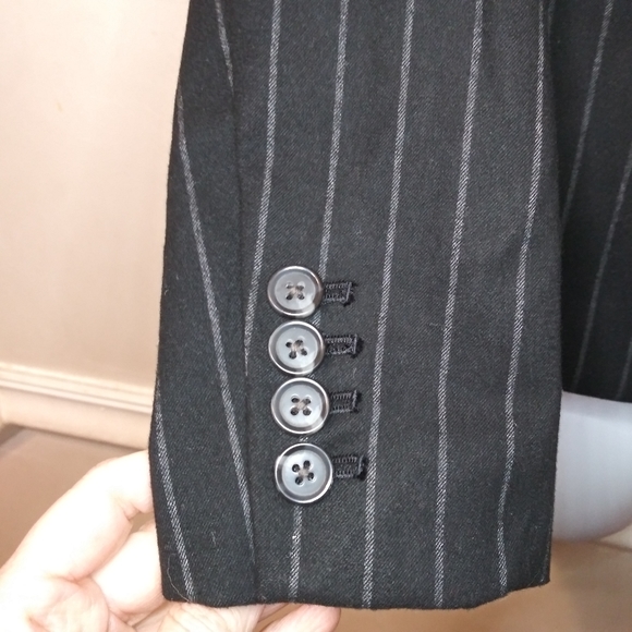 Banana Republic Aria Black Flannel Pin Stripe Blazer - Picture 7 of 14